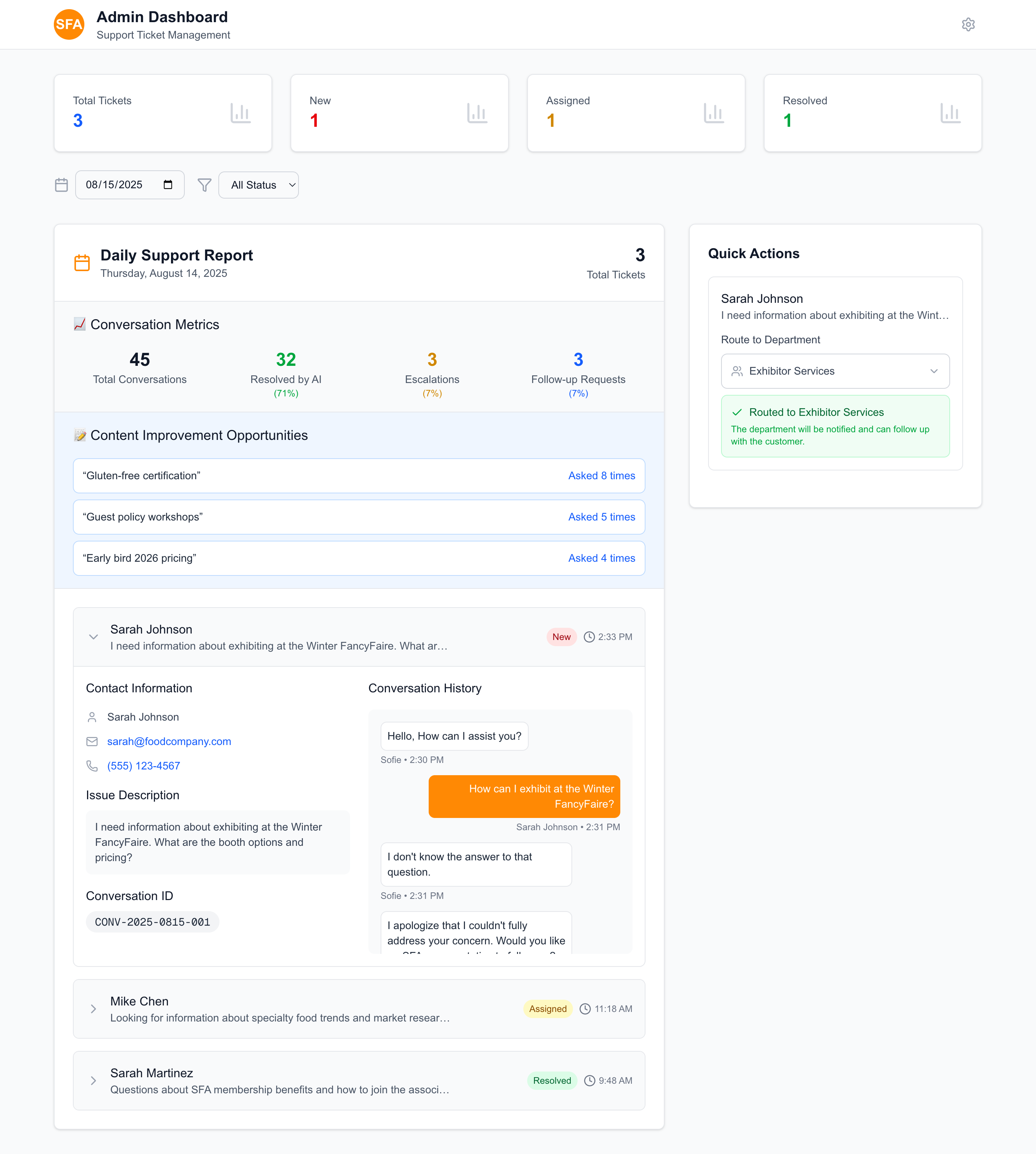 Ticket Successfully Routed